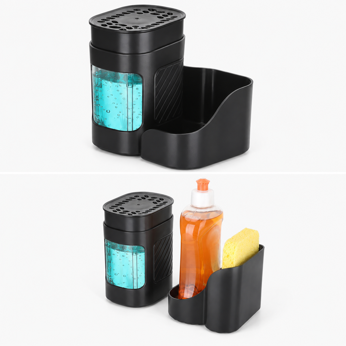 3-in-1 Countertop Liquid Soap Dispenser with Sponge Caddy