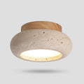 Havenwood - Travertine and Wood Ceiling Light