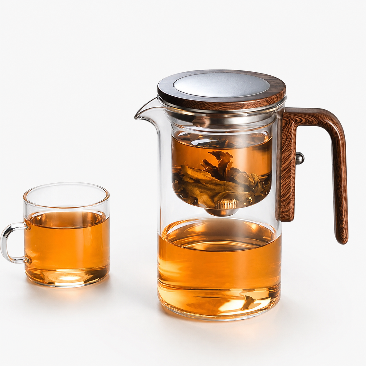 Magnetic Separation Glass Teapot