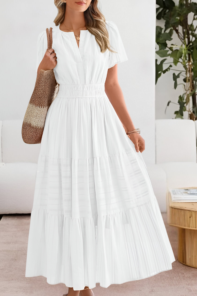 Women's Boho Short-Sleeve Midi Dress – Boho