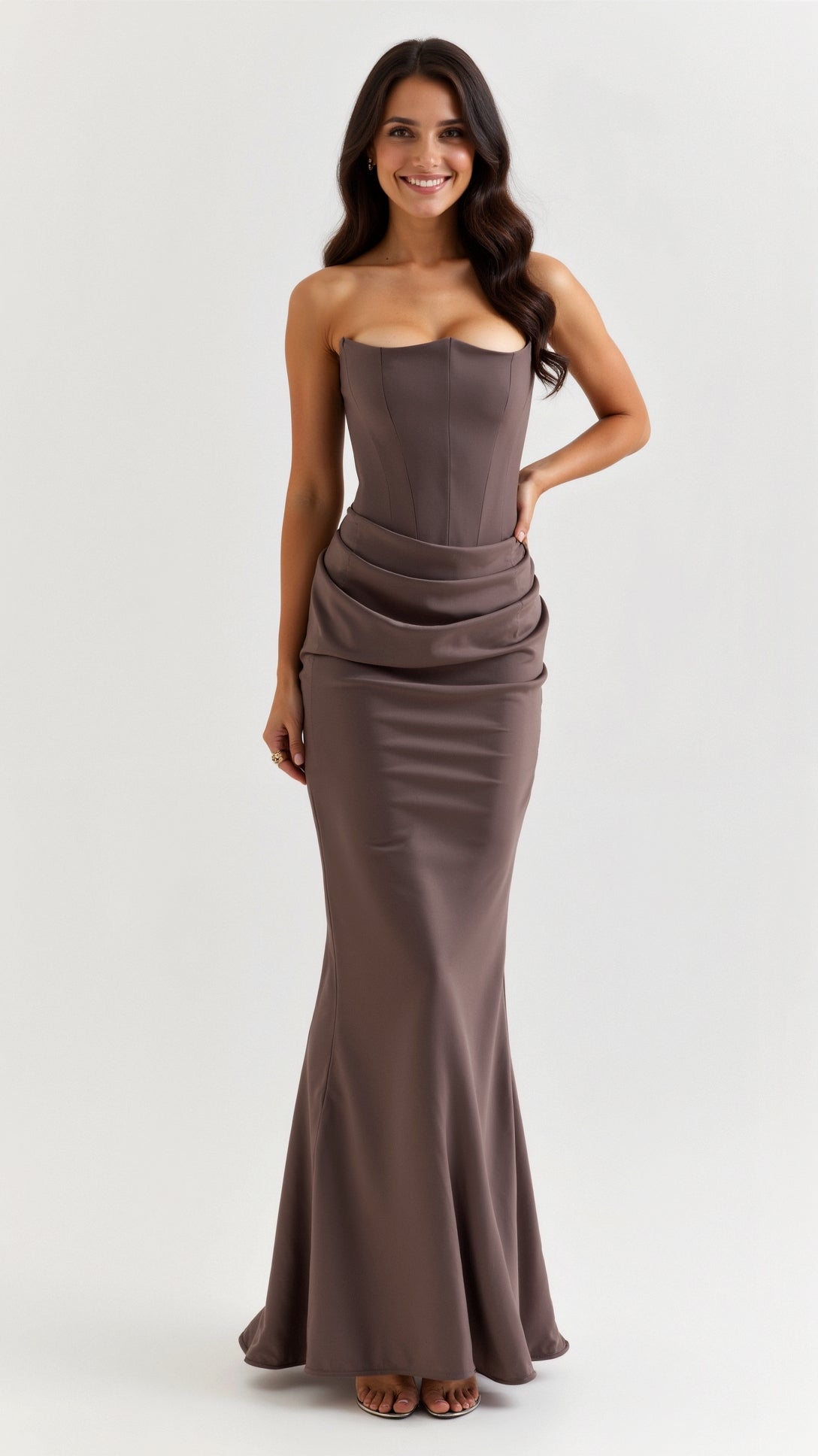 Women's Column Maxi Dress - Elegant Wedding Guest Dress