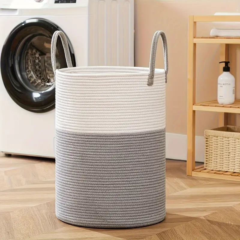 Large-Capacity Woven Cotton Laundry Basket