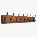 Wall-Mounted 10 Tri-Hook Solid Wood Coat Rack