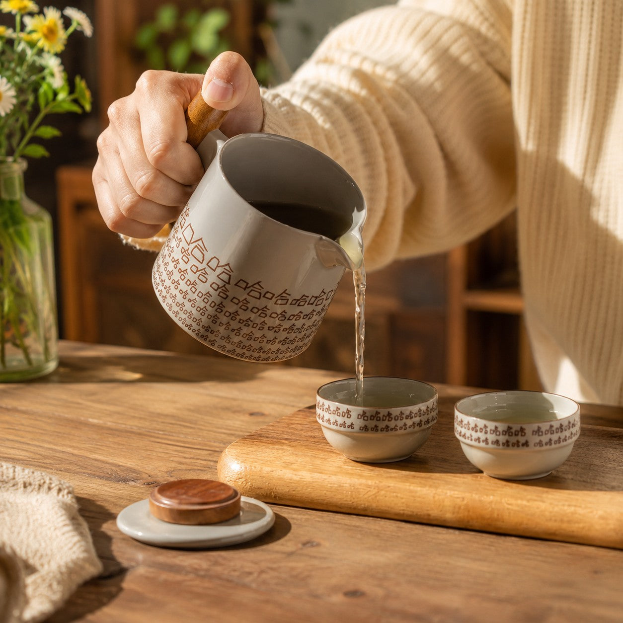 Portable Ceramic Travel Tea Set with Case