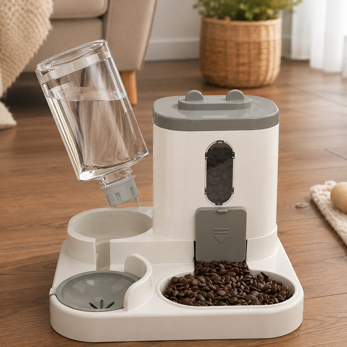 2 in 1  Automatic Food & Water Dispenser for Dogs and Cats