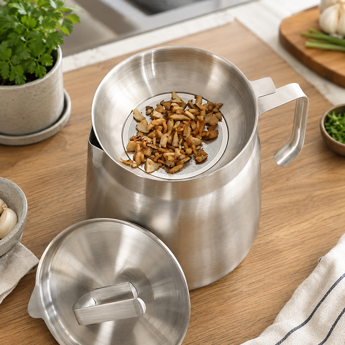 2-in-1 Oil Strainer & Frying Pot