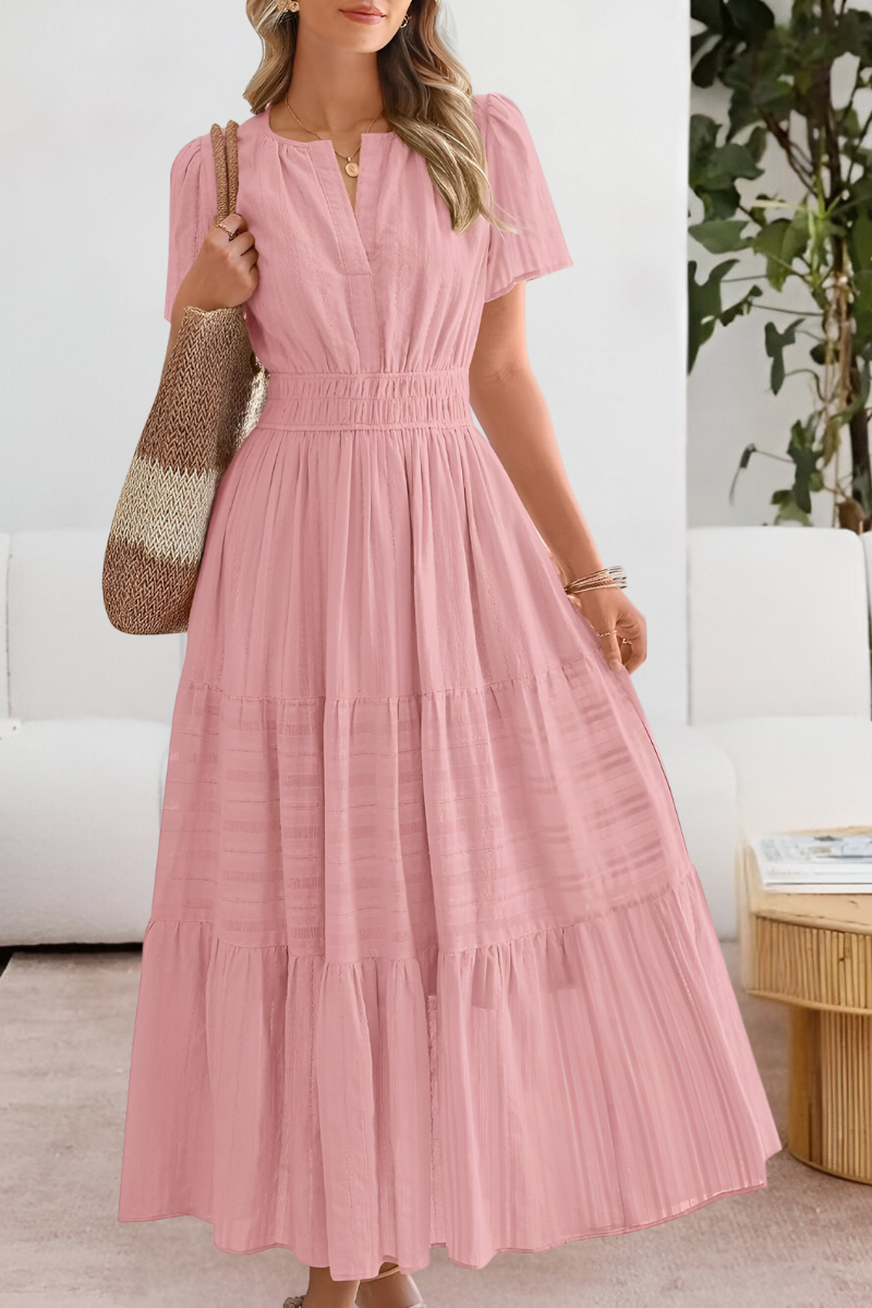 Women's Boho Short-Sleeve Midi Dress – Boho