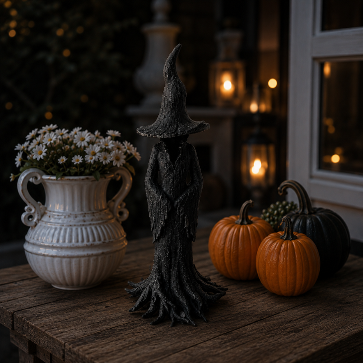 Witch Garden Statue - Handmade Resin Guardian Figure