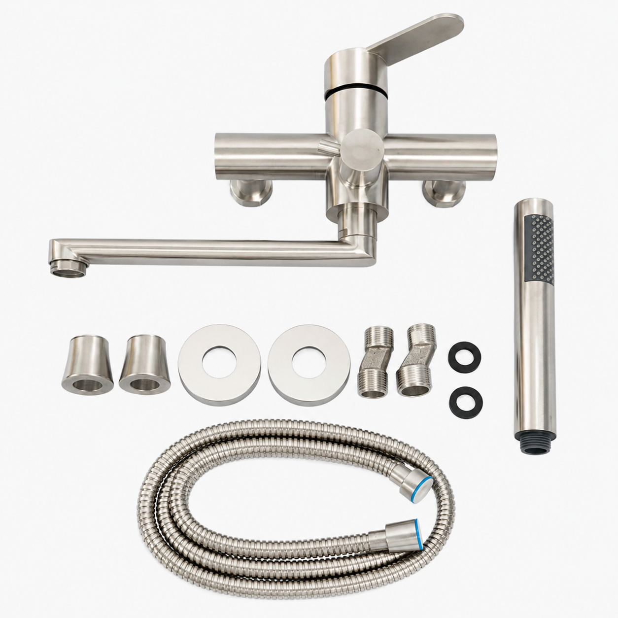 Wall-Mounted Kitchen Faucet with Hand Shower