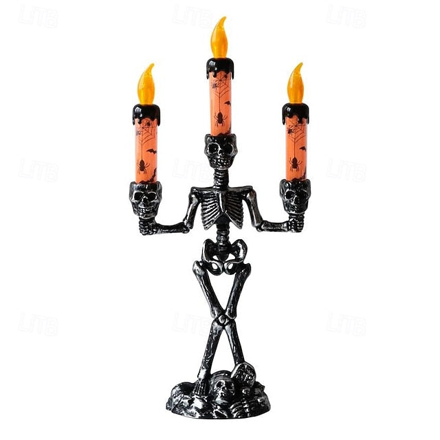Skeleton Candelabra LED Candle Holder - Spooky Table Light