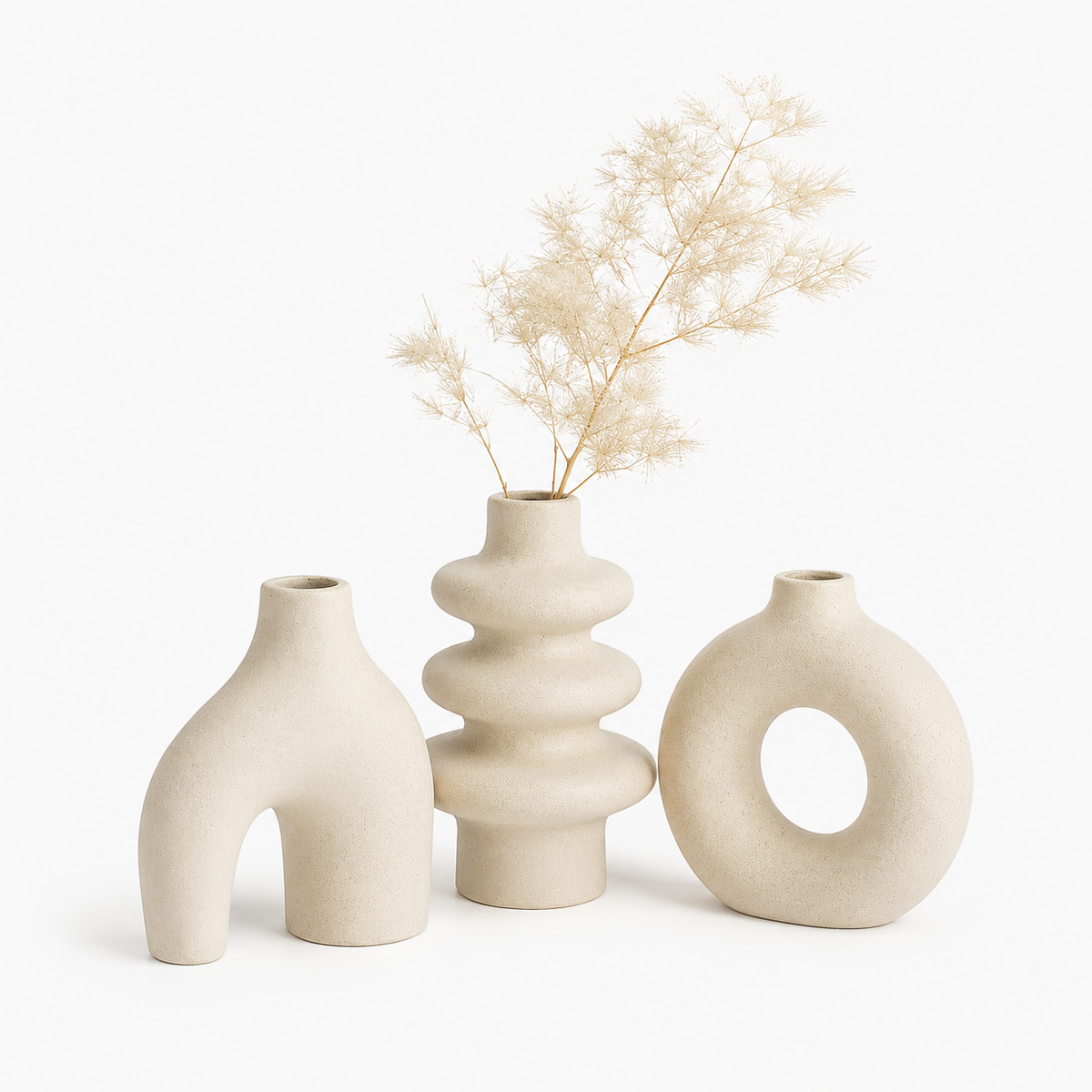 Boho Ceramic Vase Set (Trio)