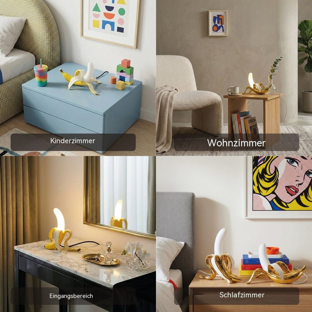 Art Deco Banana Table Lamp - Decorative Accent Light