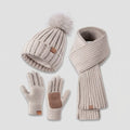 3-in-1 Winter Set - Knit Hat, Scarf, and Touchscreen Gloves