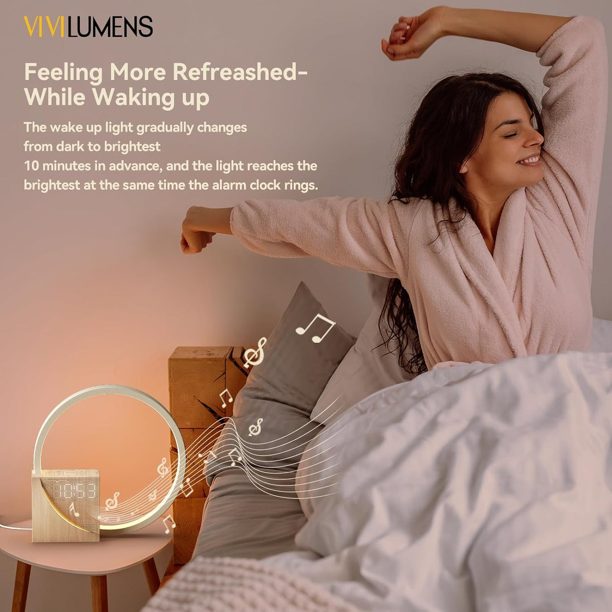 Sunrise Alarm Clock – Wake-Up Light with Wireless Charging