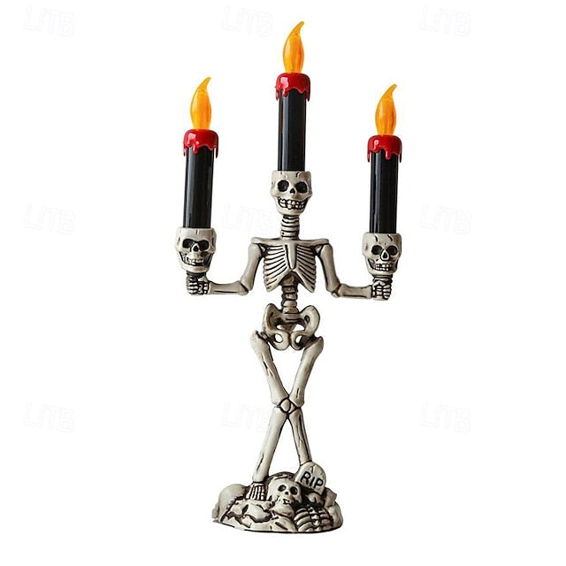 Skeleton Candelabra LED Candle Holder - Spooky Table Light