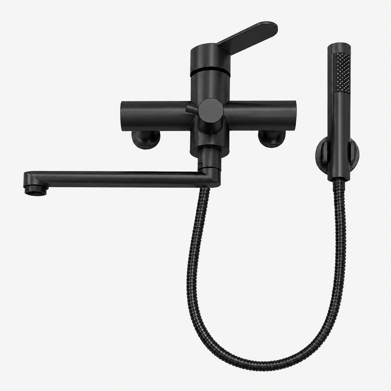 Wall-Mounted Kitchen Faucet with Hand Shower