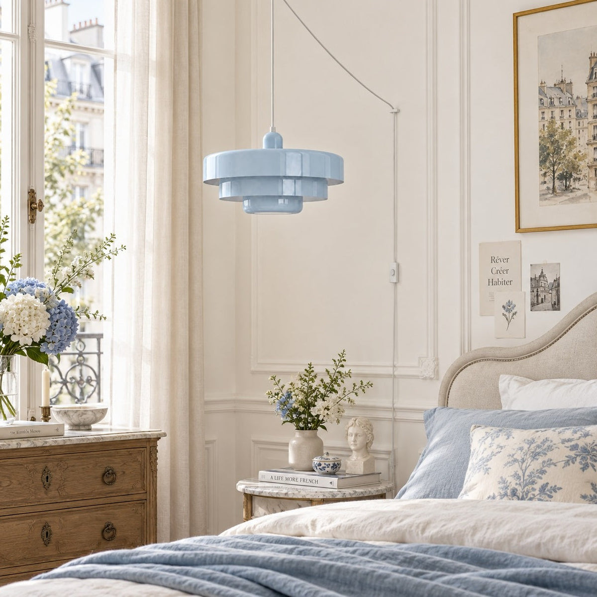 Retro Bauhaus Plug-In Pendant Light - Multi Color