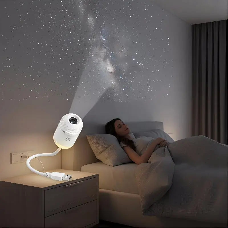 Galaxy Star Projector – 2-in-1 USB Night Sky Lamp