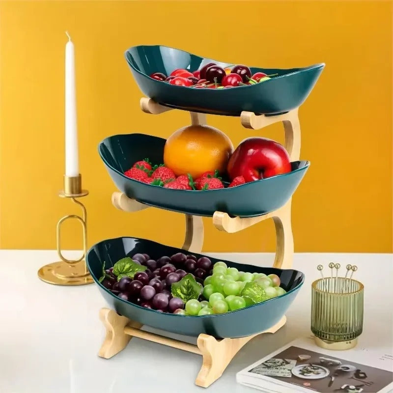 Multi-Tier Fruit Bowl Display with Removable Trays