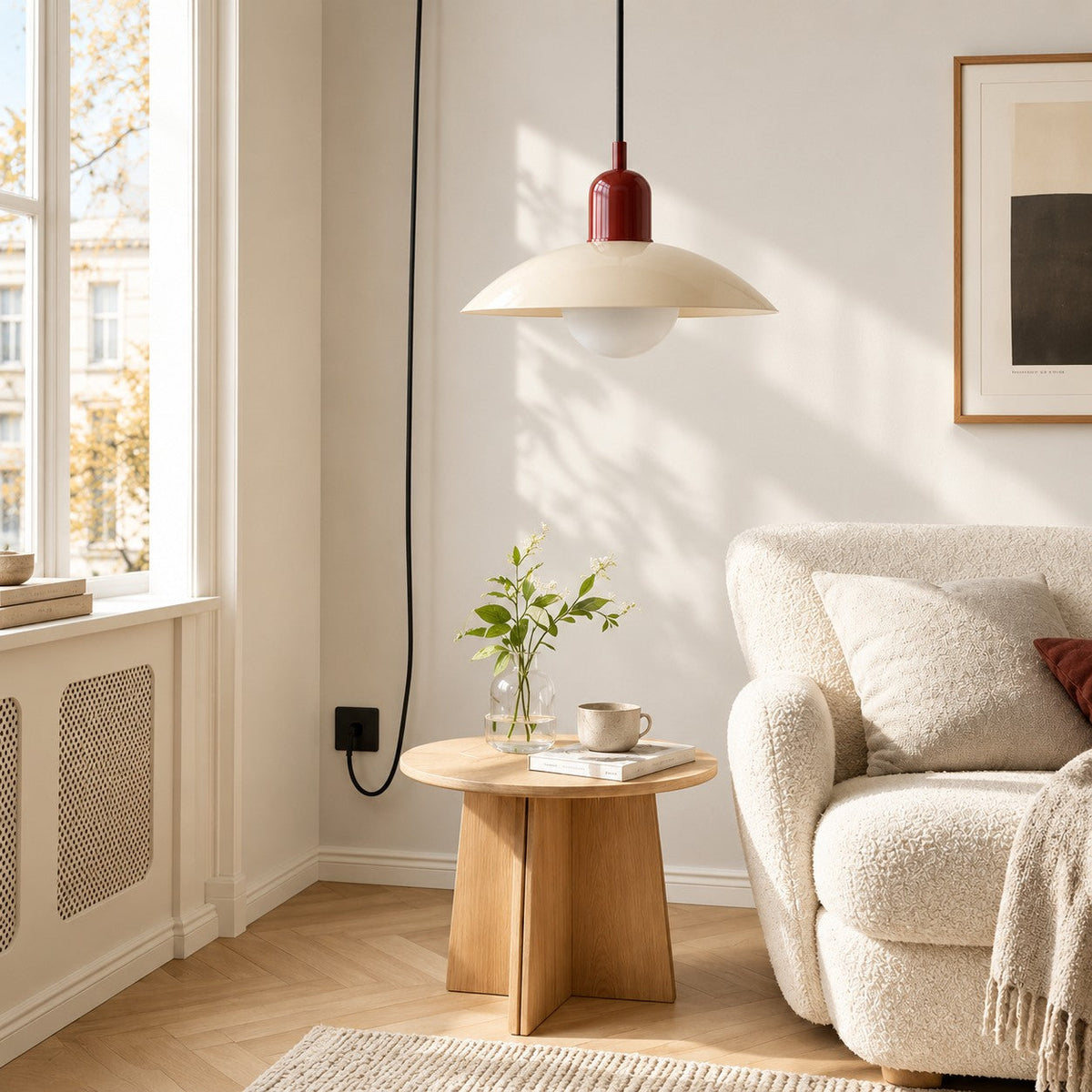 Mid Century Bauhaus Plug-In Pendant Light
