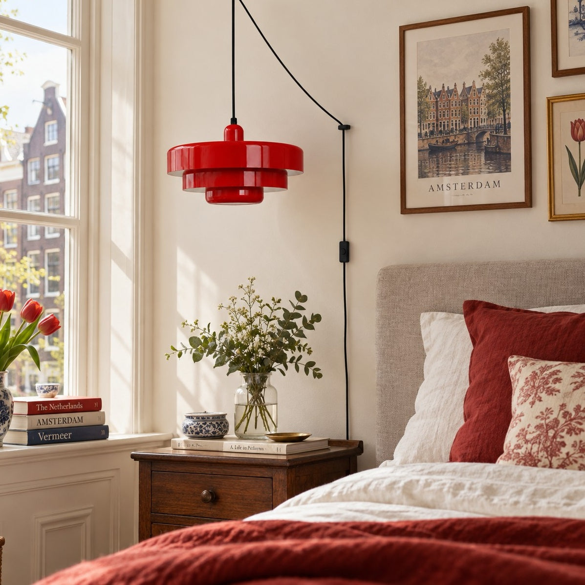 Retro Bauhaus Plug-In Pendant Light - Multi Color