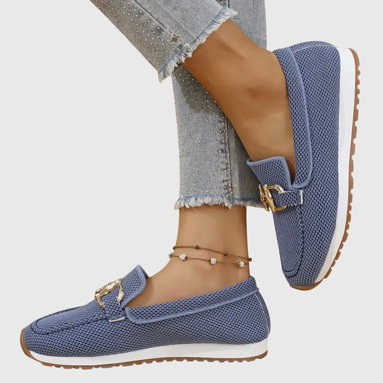 Women’s Mesh Bit Loafer Sneakers – Breathable Slip-On Comfort Shoes