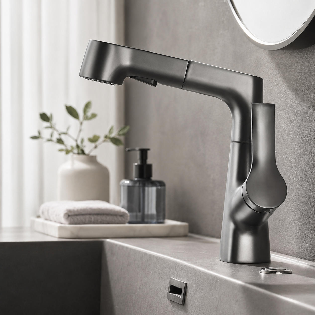 360° Rotating Pull-Out Bathroom Basin Faucet