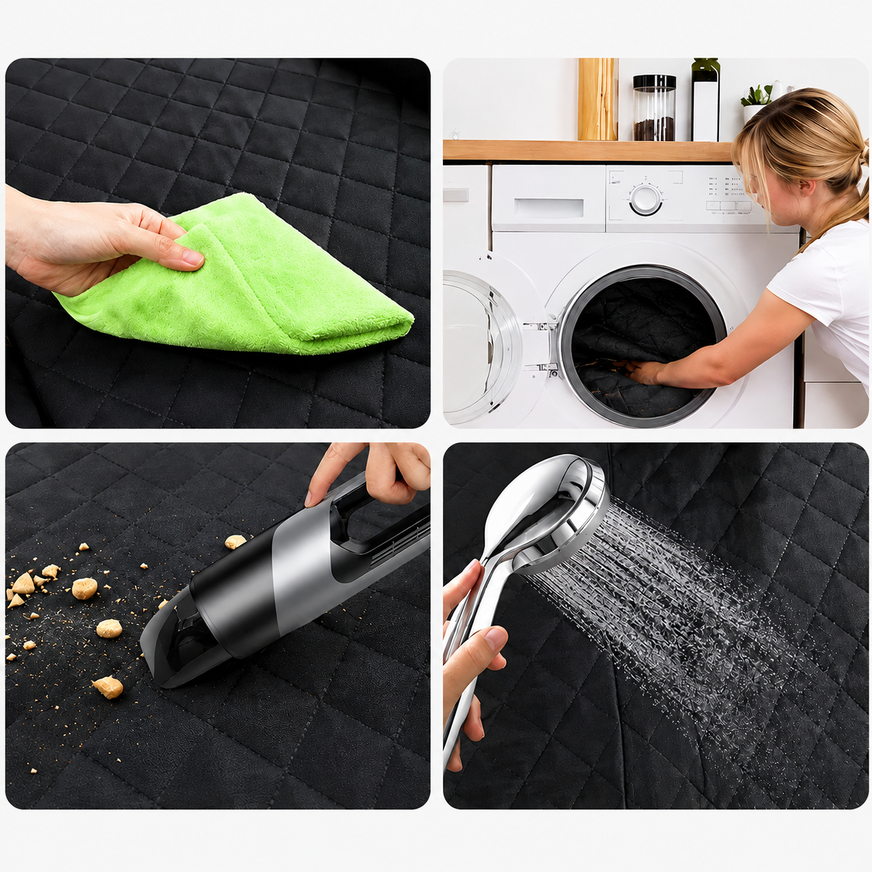 Waterproof Black Car Seat Cover for Dogs - Universal, Extendable, Non-Slip, Full Protection