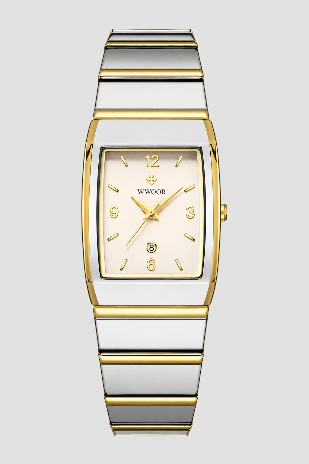 Rectangular Date Display Integrated Bracelet Watch