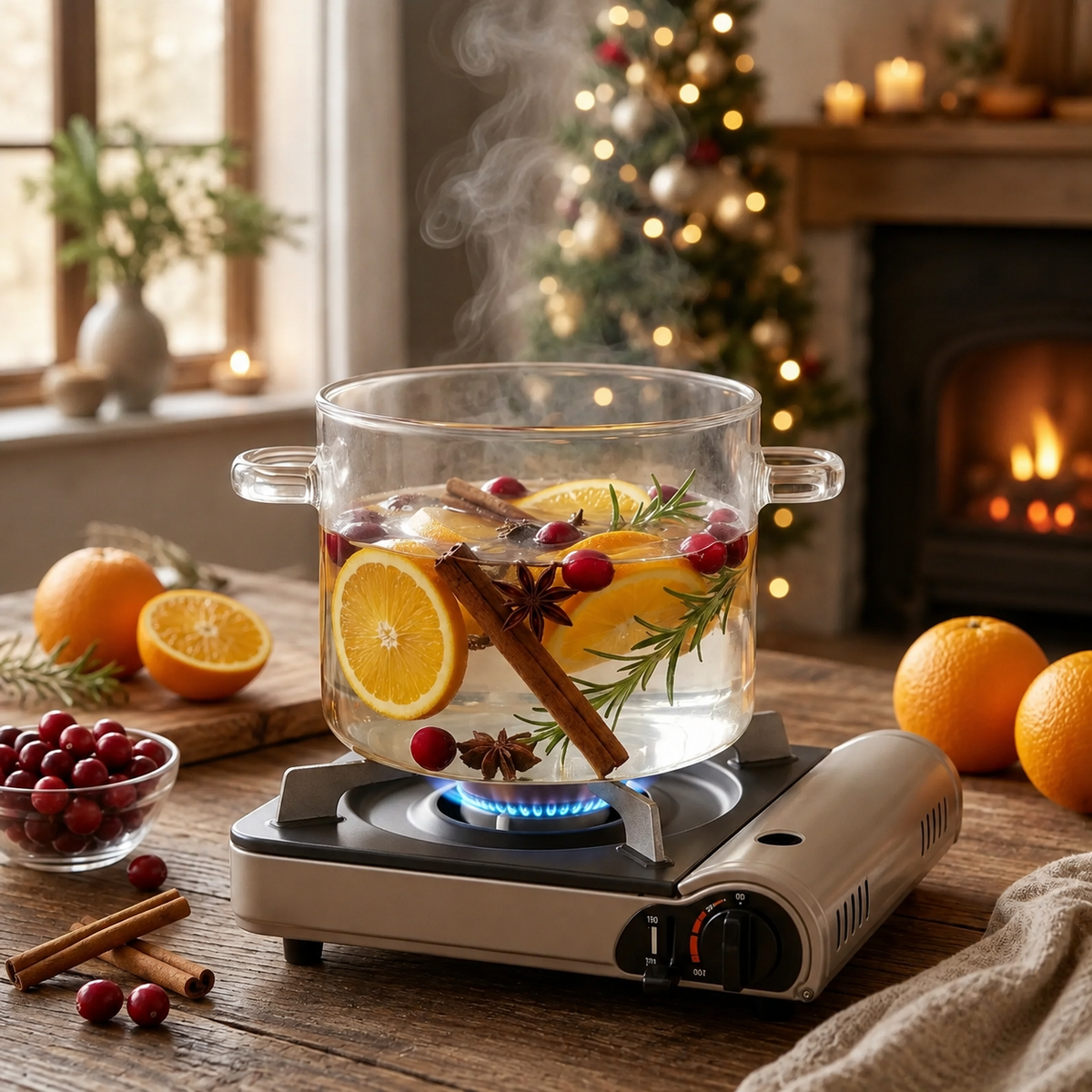 Heat-Resistant Glass Cooking Pot with Lid