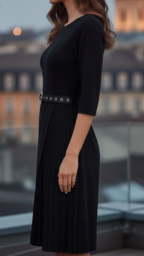 Women's Long-Sleeve Spring Midi Dress – Elegant Occasion Wear