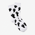 Halloween Socks with Ghost Print - Black & White - Unisex