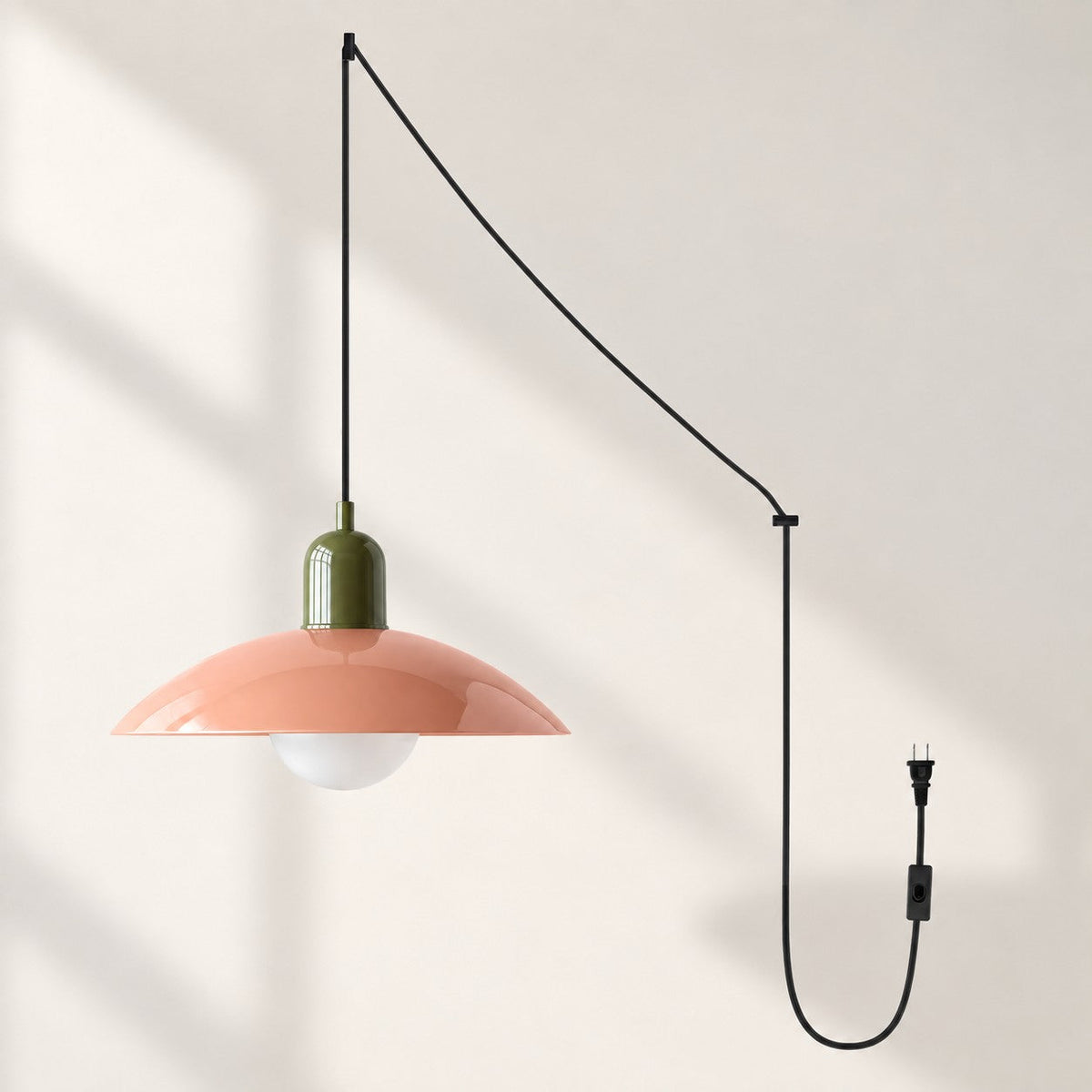 Mid Century Bauhaus Plug-In Pendant Light