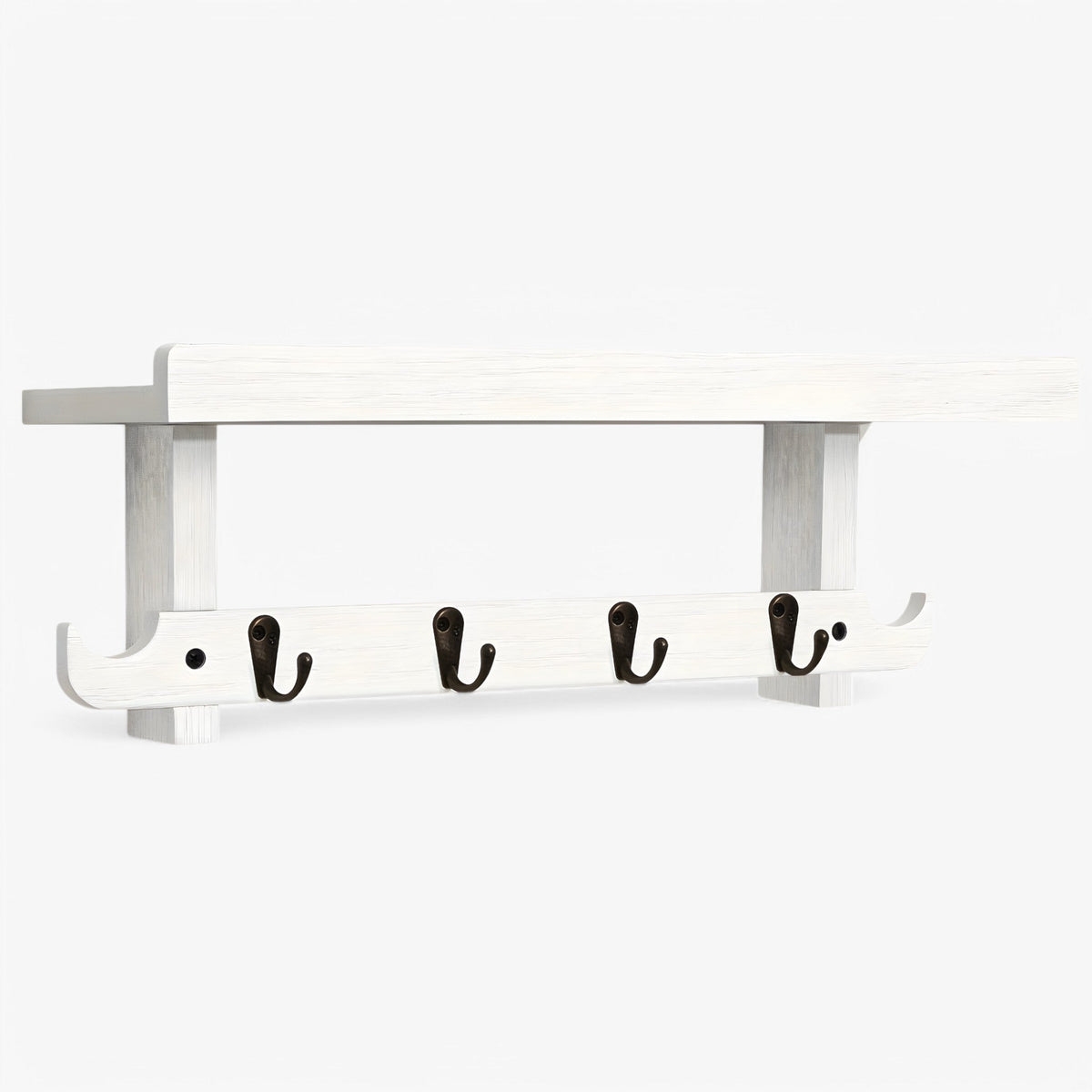 Appendiabiti da Parete con Mensola - Bianco Vintage - appendiabiti appendiabiti parete home & garden huis & tuin mensola parete - Concept Palermo