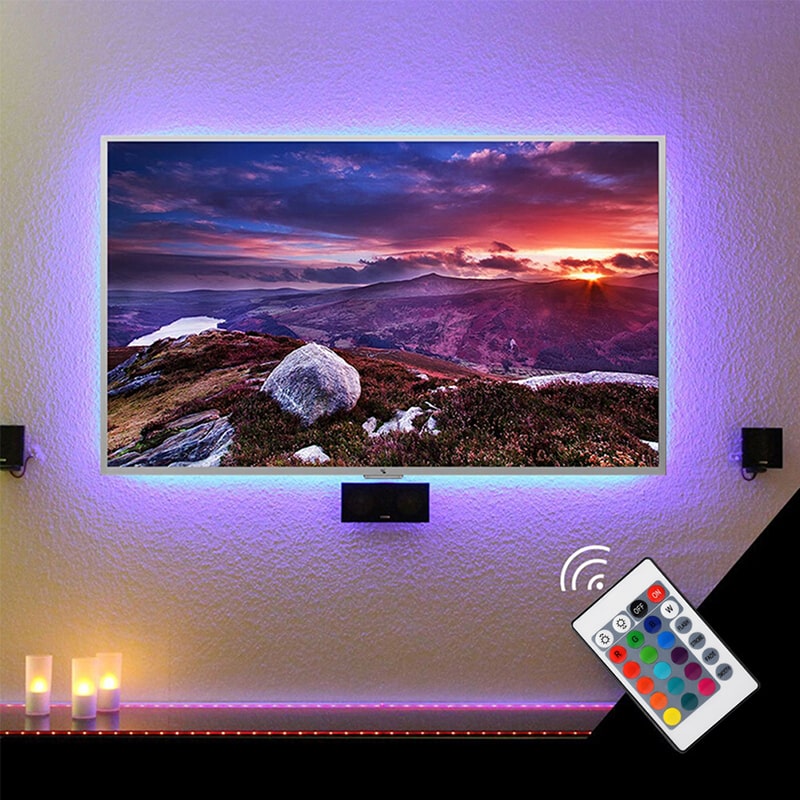 TV Backlight LED Strip – 16 Colors, USB Powered