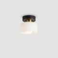 Bauhaus Geometric Alabaster Semi-Flush Ceiling Light Drum