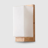 Wall Sconce with Rectangular Wood Frame and Glass Shade