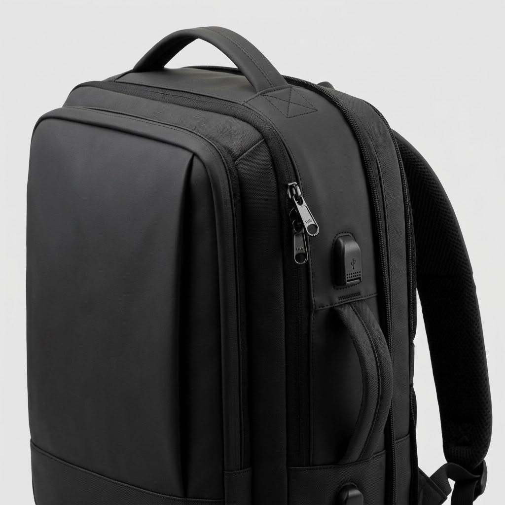 Expandable Waterproof Nylon Laptop Backpack - detail