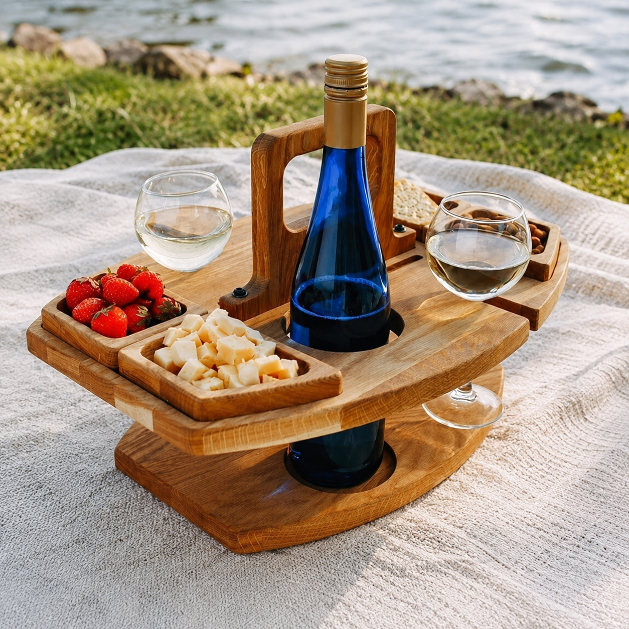 Portable Wooden Mini Table for Picnics