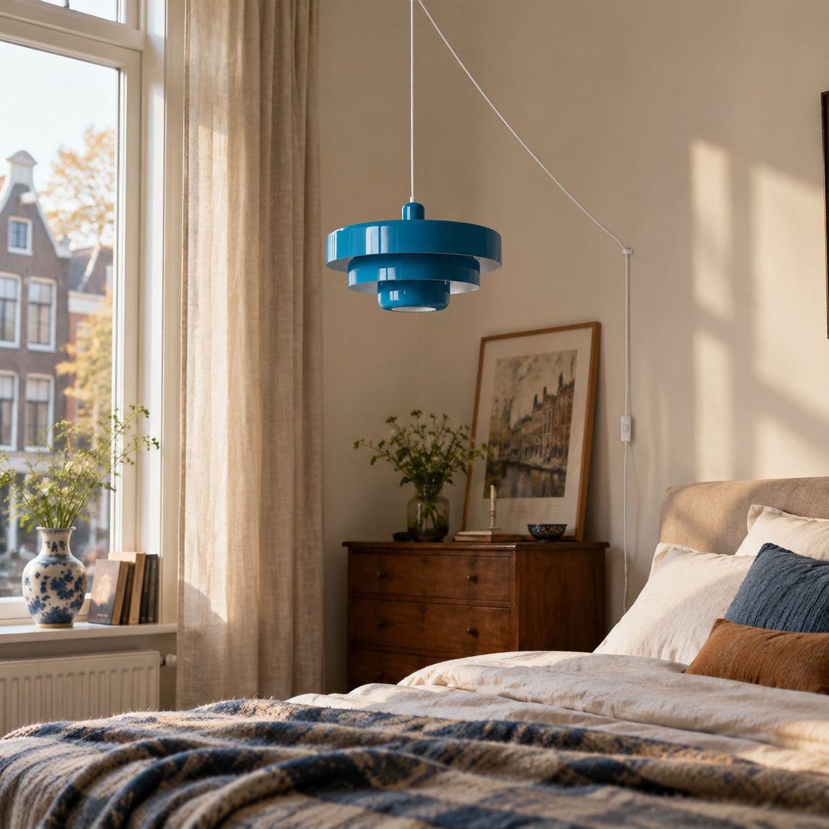 Retro Bauhaus Plug-In Pendant Light - Multi Color
