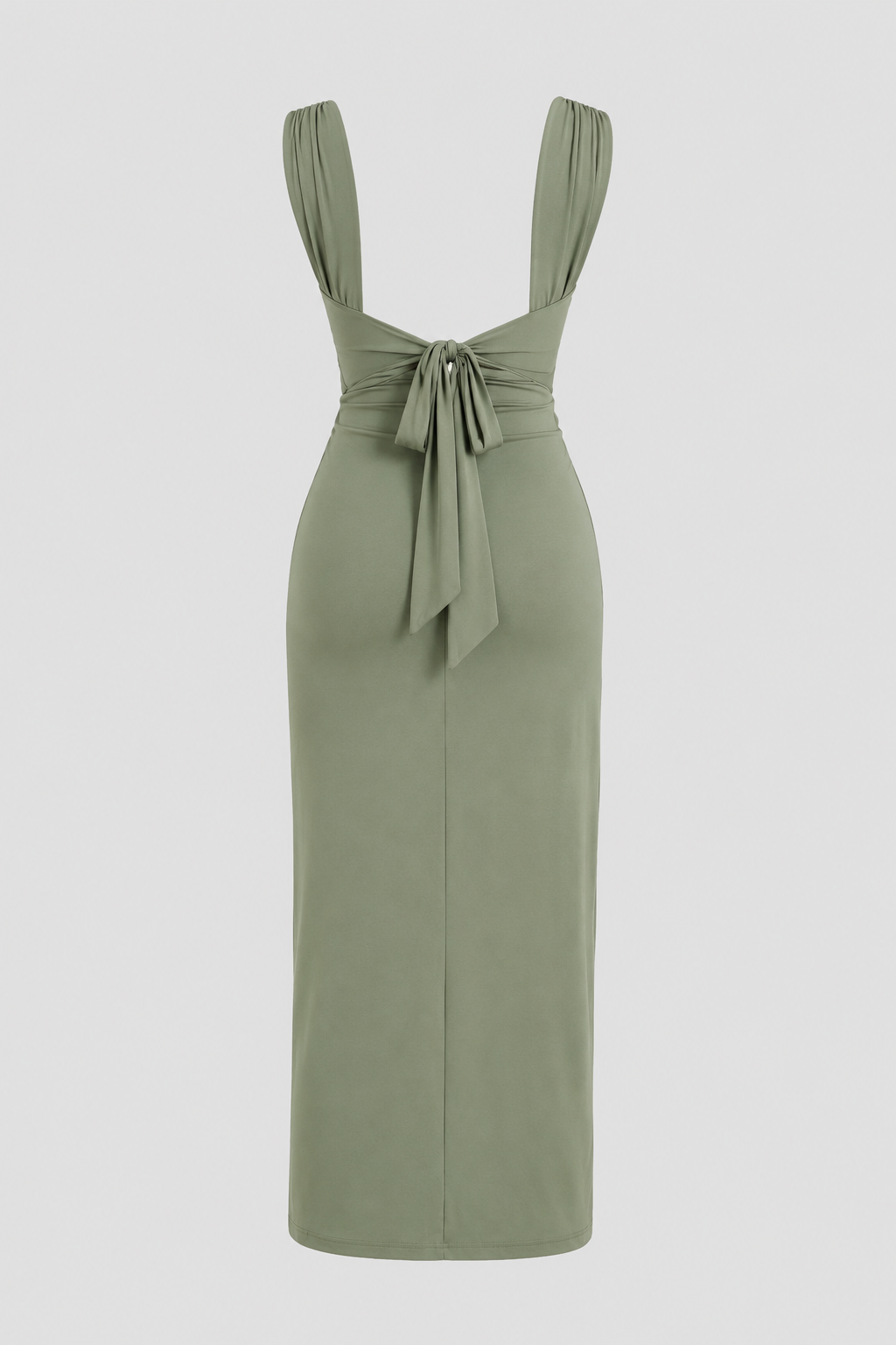 Asymmetric Ruched Dress with High Side Slit