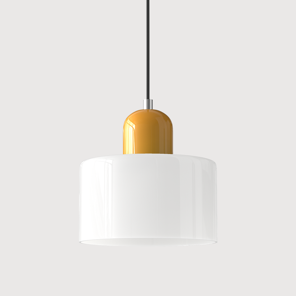 Bauhaus Colored Glass Pendant Lamp - Adjustable Height