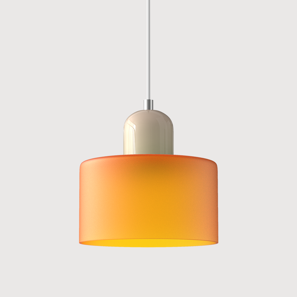 Bauhaus Colored Glass Pendant Lamp - Adjustable Height