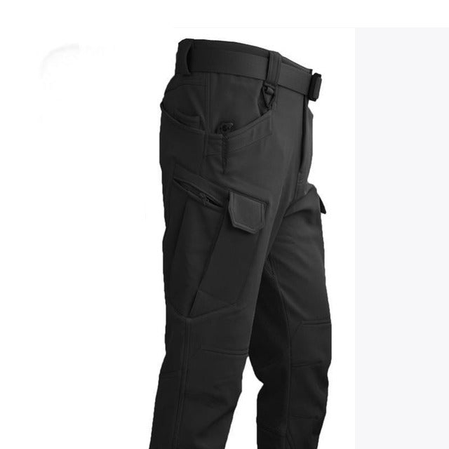 Men's Outdoor Set - Padded Winter Jacket with Hood and Cargo Pants