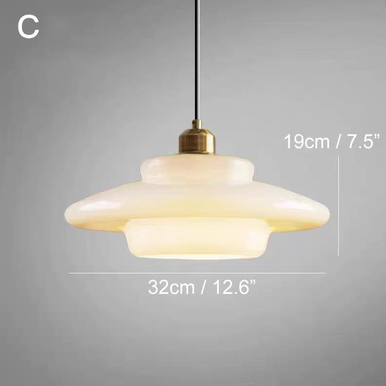 Calistre - Mid-Century Milky Glass Pendant Light