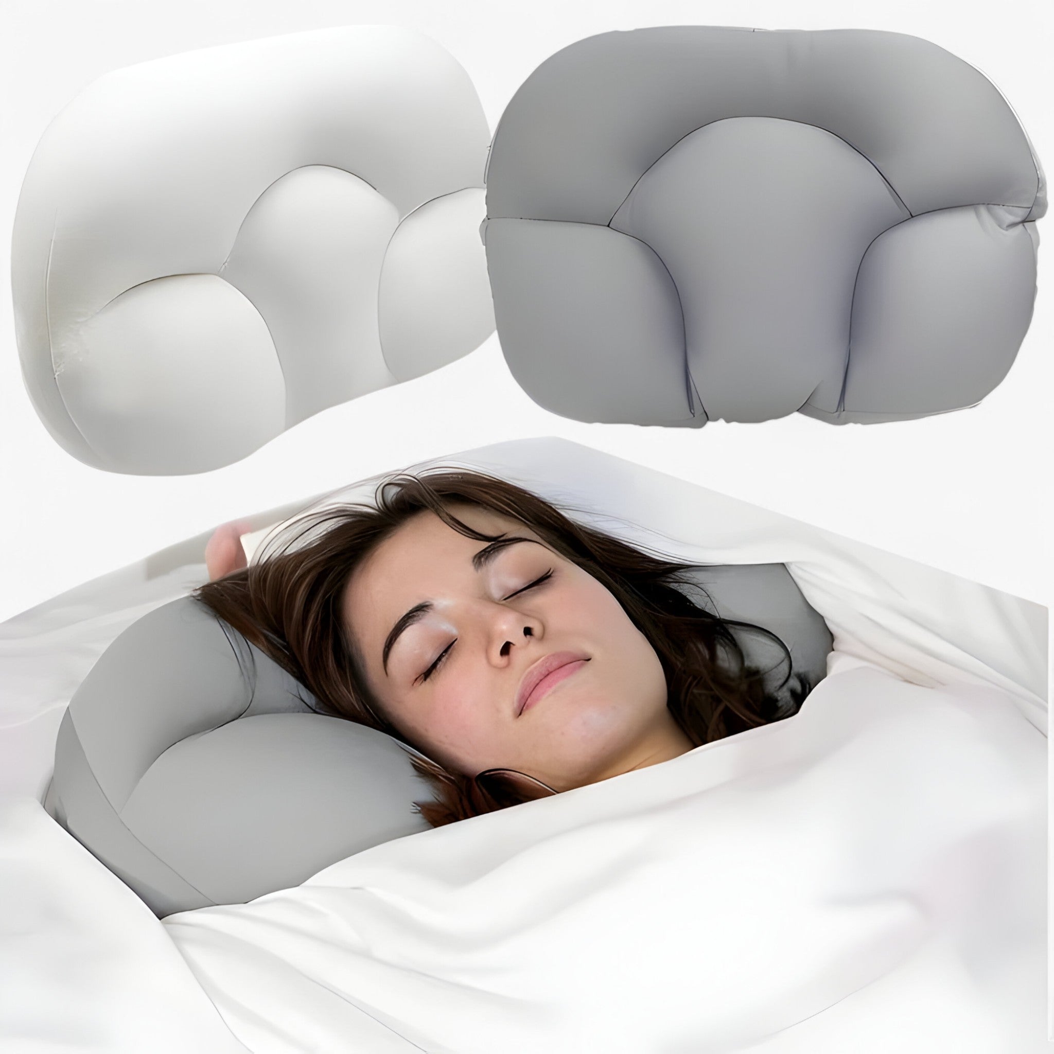 Cloud - Ultimativ komfort og sundhedsfremmende sovepude - Hvid 1+1 GRATIS - Cloud - Ultimativ komfort og sundhedsfremmende sovepude- €25 - {{ product_tags }