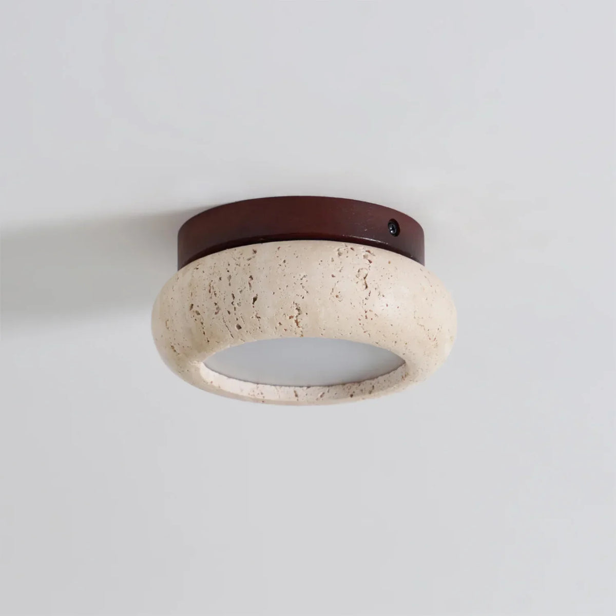 Havenwood - Travertine and Wood Ceiling Light