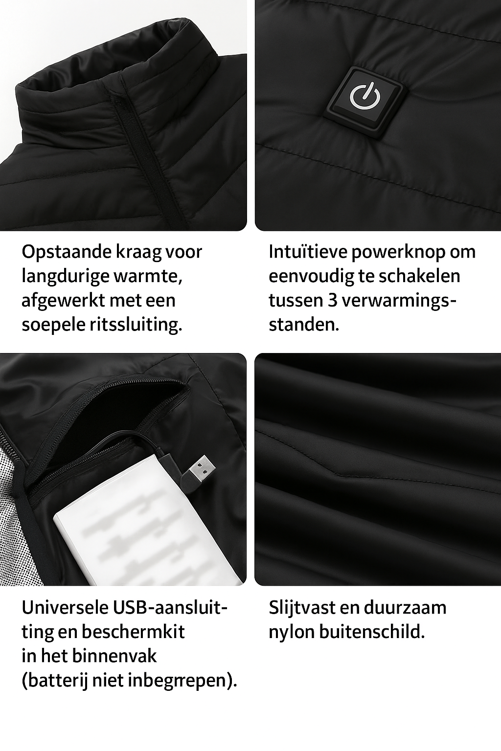 Unisex Electric Heated Vest - USB Heating, Adjustable Temperature