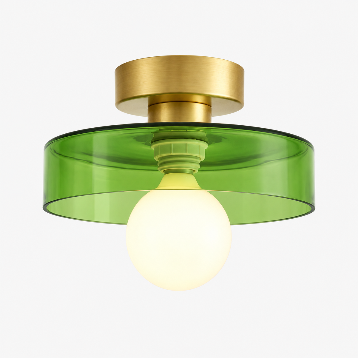 Bauhaus Ceiling Lamp - French-Inspired Brass Glass Geometric