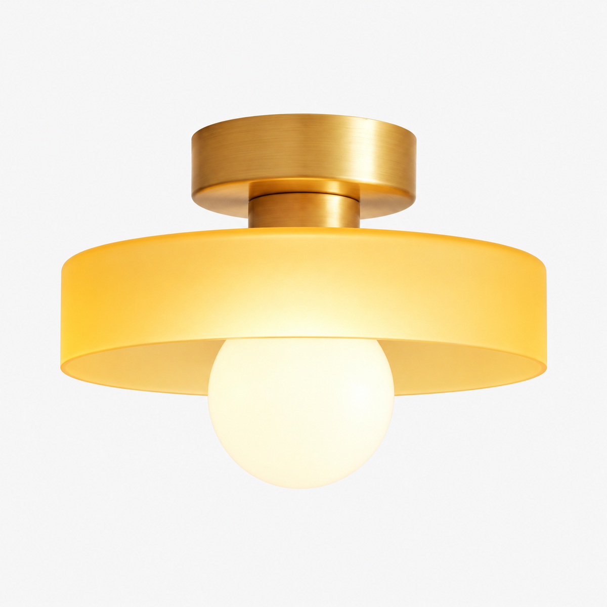 Bauhaus Ceiling Lamp - French-Inspired Brass Glass Geometric